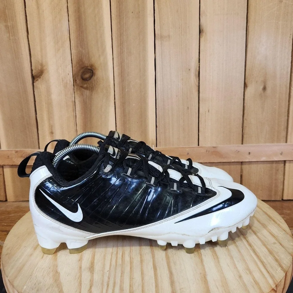 Nike Zoom Vapor Carbon Fly TD Cleats Mens 9 Black White Football Cleats Zoom